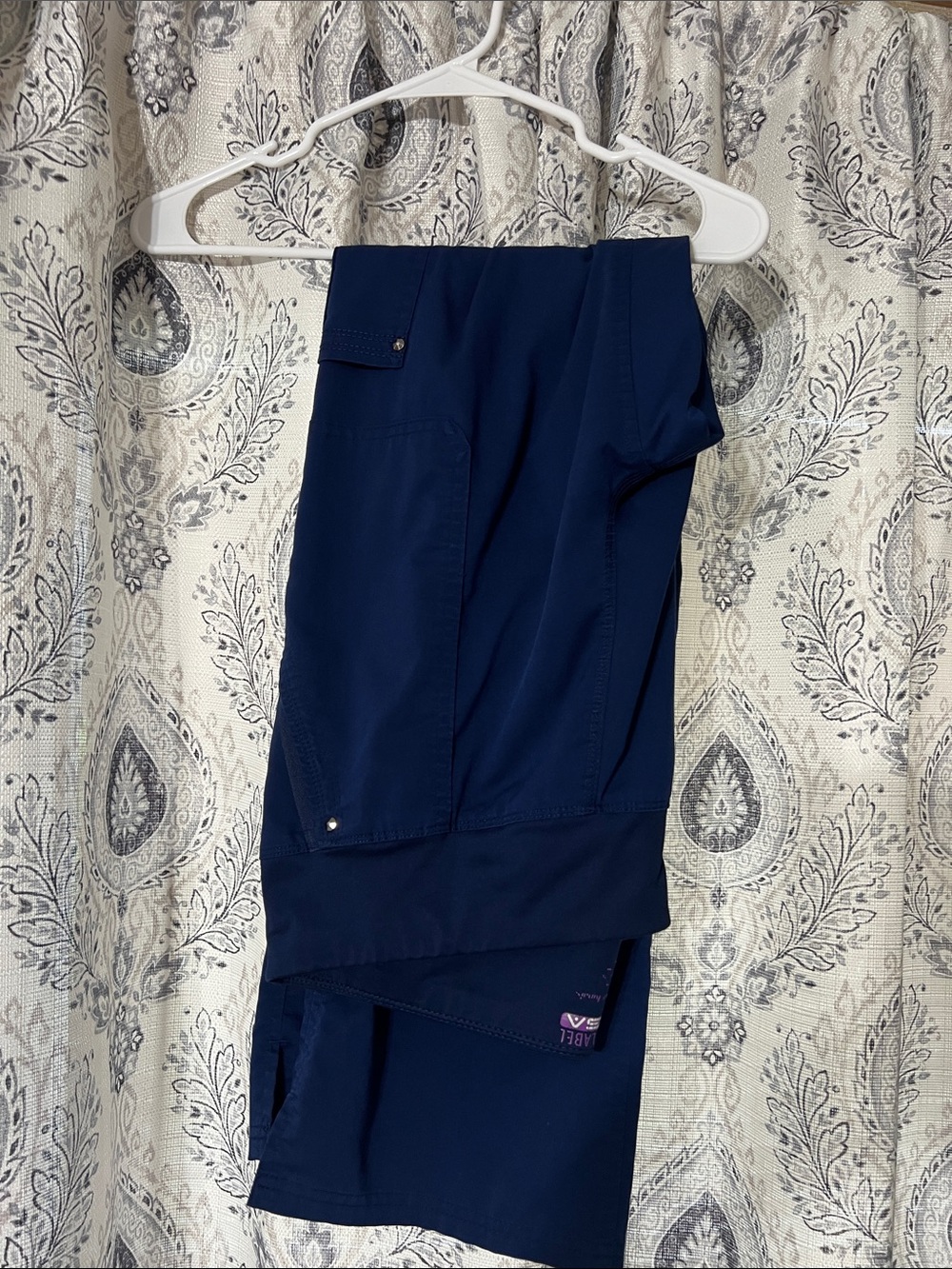 Woman’s Navy purple label yoga scrub pants M